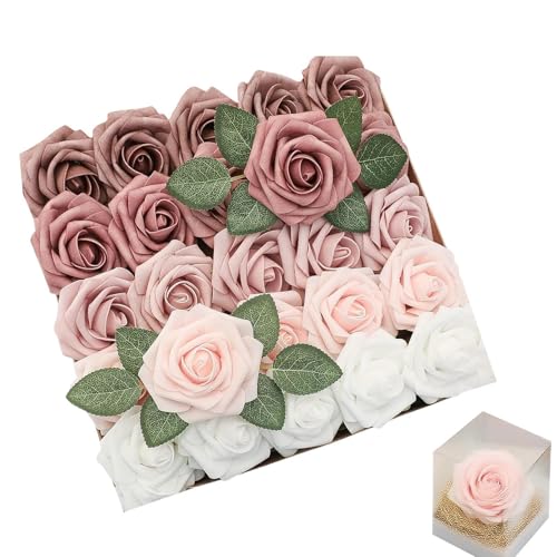 Künstliche – Farbverlaufsblumen- – realistische Dekoration für Bastelarrangement, Vase, Tafelaufsatz für Haus und Garten von Fravsiu