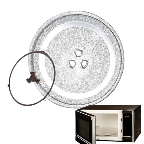 Mikrowellen-Glasteller – Mikrowellen-Glas-Drehteller – 24 cm hitzebeständiges Gerätezubehör zum Kochen, Aufwärmen, Küche, schnelles Frühstück von Fravsiu