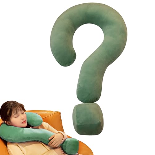 Nackenkissen für Reisen, kreatives großes Fragezeichen-Kissen, 55 cm, U-förmig, gebogen, Flugzeug-Nacken- und Kopfstütze, Auto-Schlafzimmer- und Sofa-Überwurf von Fravsiu