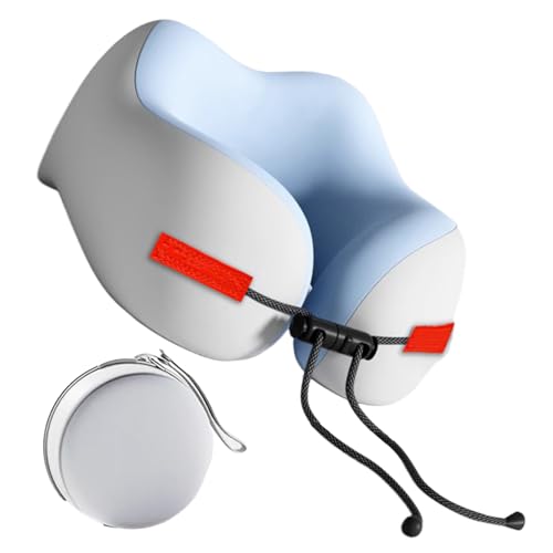 Nackenkissen für Reisen, tragbares Schlafkissen für Auto, atmungsaktives Nackenkissen mit verstellbarem Seil für Bett, Liegestuhl, Krankenpflege, Arbeit, Rucksackreisen, Wandern, Camping, Reisen von Fravsiu