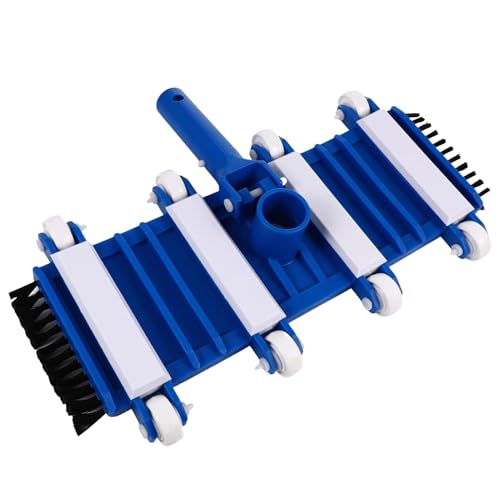 Pool Vacuum Brush, Sturdy Cleaning Head, Manual Suction System, Stiff Bristles Algae Removal, High Performance Scrubing Tool, Black Unit, Excellent for Pool Maintenance von Fravsiu