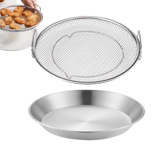 Stainless Steel Oil Drain Rack | Mesh Filtering Basket | Air Fryer Oil Drip Tray | Efficient Oil Drip Filter for Frying and Grilling Foods, Must-Have Air Fryer Accessory for Easy Cooking and Cleanup von Fravsiu
