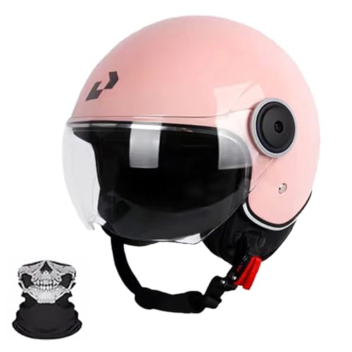 3/4 Retro Motorrad Helm, Scooter-Helm Moped Mofa-Helm Mit Sonnenblende, Komfortfutter, ECE Zulassung, Für Moped, Cruiser, Für Männer Und Frauen K,M (57-58CM) von Frcychri