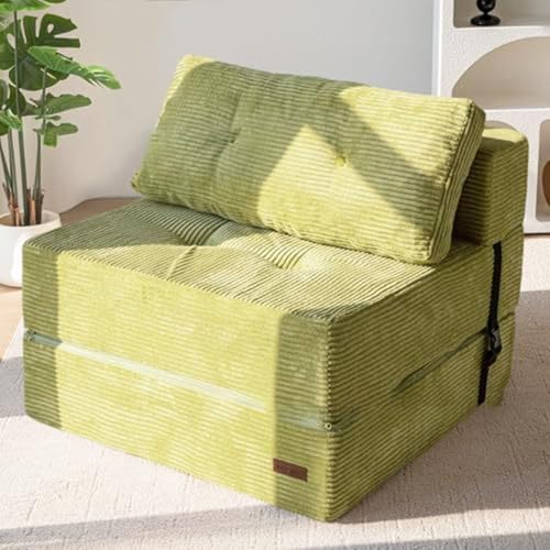 Faltbare Schlafsofa Mit Memory Schaum Kissen, Umwandelbarer Kompressionssofa-Sesse, Einteiliges Schaumstoffgefülltes Kompressionssofa, Für Wohnzimmer Schlafzimmer Wohnheim, Salon Green von Frcychri