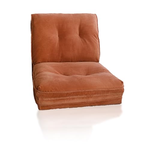 Faltbare Schlafsofa Mit Memory Schaum Kissen, Umwandelbarer Kompressionssofa-Sesse, Einteiliges Schaumstoffgefülltes Kompressionssofa, Für Wohnzimmer Schlafzimmer Wohnheim, Salon Orange von Frcychri