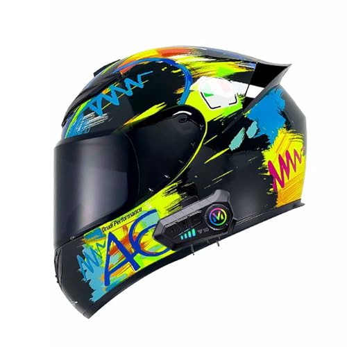 Frcychri Casco Da Moto Bluetooth, Omologato DOT/ECE Prese D'aria E Visiera Antigraffio, Con Doppia Visiera, Adulti Uomo Donna,Casco Da Moto Uomo/Donna H,Large Frcychri Casco Da Moto Bluetooth, Omologato DOT/ECE Prese D'aria E Visiera Antigraffio, Con Doppia Visiera, Adulti Uomo Donna,Casco Da Moto Uomo/Donna H,Large von Frcychri
