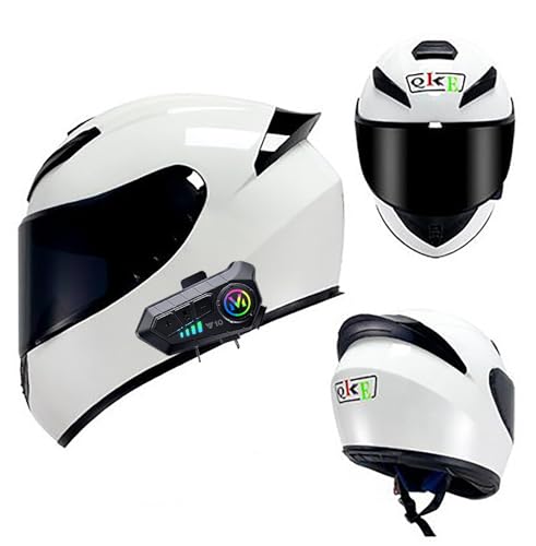 Frcychri Casco Da Moto Bluetooth, Omologato DOT/ECE Prese D'aria E Visiera Antigraffio, Con Doppia Visiera, Adulti Uomo Donna,Casco Da Moto Uomo/Donna J,Small Frcychri Casco Da Moto Bluetooth, Omologato DOT/ECE Prese D'aria E Visiera Antigraffio, Con Doppia Visiera, Adulti Uomo Donna,Casco Da Moto Uomo/Donna J,Small von Frcychri