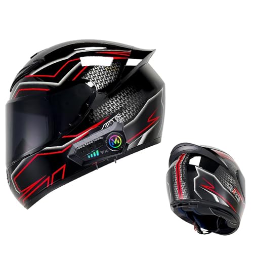 Frcychri Casco Da Moto Bluetooth, Omologato DOT/ECE Prese D'aria E Visiera Antigraffio, Con Doppia Visiera, Adulti Uomo Donna,Casco Da Moto Uomo/Donna K,Large Frcychri Casco Da Moto Bluetooth, Omologato DOT/ECE Prese D'aria E Visiera Antigraffio, Con Doppia Visiera, Adulti Uomo Donna,Casco Da Moto Uomo/Donna K,Large von Frcychri