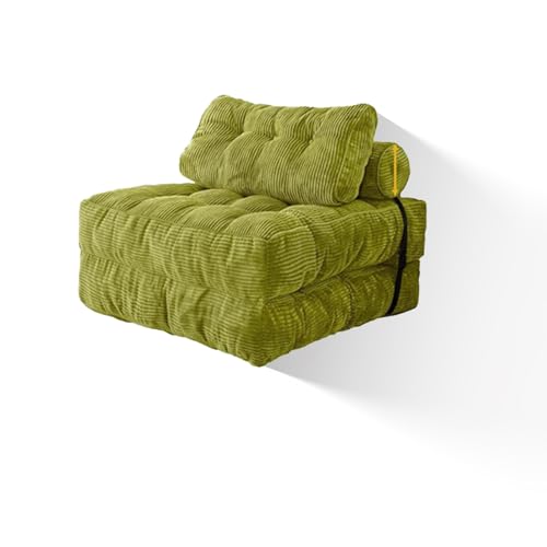 Frcychri ​​Komfortables Boden-Sofa, Komprimierbar Und Faltbar Zum Bett Oder Sessel, Mit Rückenlehne, Verstellbar, Für Studentenwohnheim, Büro, Studioapartment Green von Frcychri
