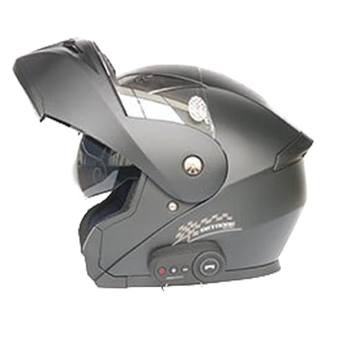 Klapphelm Mit Bluetooth, ECE-Zertifizierter Integralhelm Mit Doppelvisier, Hochfeste Schale, Atmungsaktiv Und Bequem, Für Erwachsene, Frauen Und Männer B,2X-Large von Frcychri