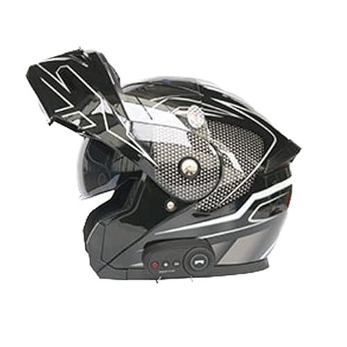Klapphelm Mit Bluetooth, ECE-Zertifizierter Integralhelm Mit Doppelvisier, Hochfeste Schale, Atmungsaktiv Und Bequem, Für Erwachsene, Frauen Und Männer I,Large von Frcychri