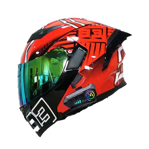 Klapphelm Mit Bluetooth, Modularer Helm ECE-Zertifizierter, Moped-Rollerhelm, Für Erwachsene, Männer, Frauen, Motorräder A,X-Large Klapphelm Mit Bluetooth, Modularer Helm ECE-Zertifizierter, Moped-Rollerhelm, Für Erwachsene, Männer, Frauen, Motorräder A,X-Large von Frcychri