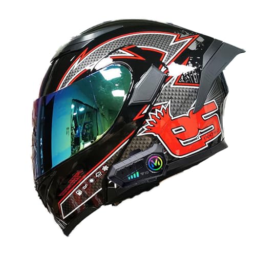 Klapphelm Mit Bluetooth, Modularer Helm ECE-Zertifizierter, Moped-Rollerhelm, Für Erwachsene, Männer, Frauen, Motorräder C,Small Klapphelm Mit Bluetooth, Modularer Helm ECE-Zertifizierter, Moped-Rollerhelm, Für Erwachsene, Männer, Frauen, Motorräder C,Small von Frcychri