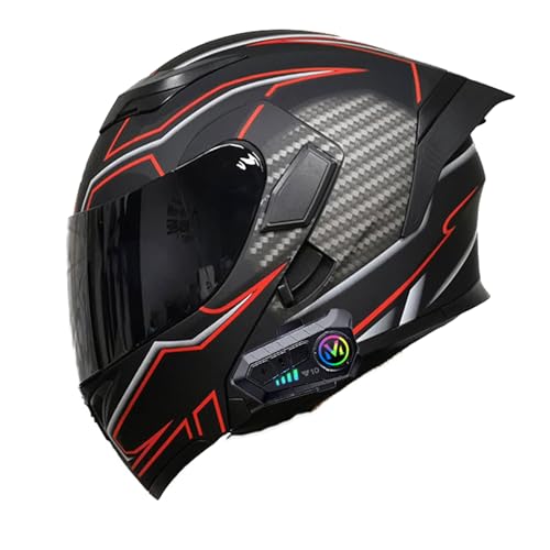 Klapphelm Mit Bluetooth, Modularer Helm ECE-Zertifizierter, Moped-Rollerhelm, Für Erwachsene, Männer, Frauen, Motorräder E,X-Large Klapphelm Mit Bluetooth, Modularer Helm ECE-Zertifizierter, Moped-Rollerhelm, Für Erwachsene, Männer, Frauen, Motorräder E,X-Large von Frcychri