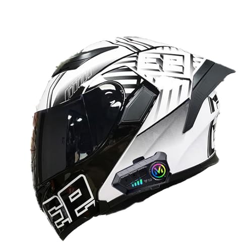 Klapphelm Mit Bluetooth, Modularer Helm ECE-Zertifizierter, Moped-Rollerhelm, Für Erwachsene, Männer, Frauen, Motorräder G,Medium Klapphelm Mit Bluetooth, Modularer Helm ECE-Zertifizierter, Moped-Rollerhelm, Für Erwachsene, Männer, Frauen, Motorräder G,Medium von Frcychri