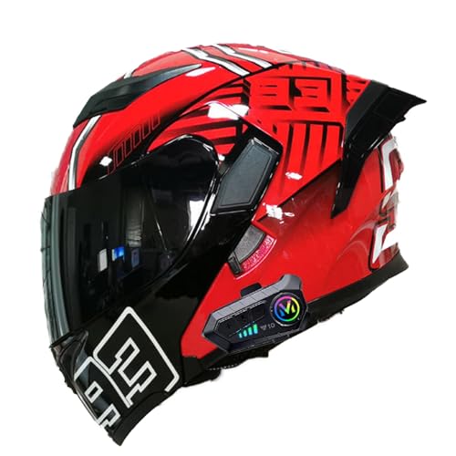Klapphelm Mit Bluetooth, Modularer Helm ECE-Zertifizierter, Moped-Rollerhelm, Für Erwachsene, Männer, Frauen, Motorräder J,LLarge Klapphelm Mit Bluetooth, Modularer Helm ECE-Zertifizierter, Moped-Rollerhelm, Für Erwachsene, Männer, Frauen, Motorräder J,LLarge von Frcychri