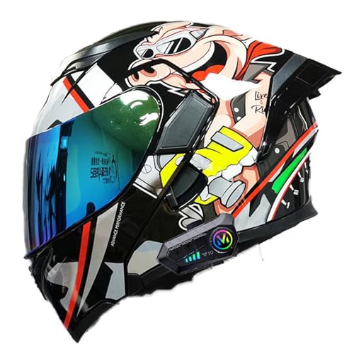 Klapphelm Mit Bluetooth, Modularer Helm ECE-Zertifizierter, Moped-Rollerhelm, Für Erwachsene, Männer, Frauen, Motorräder K,XX-Large Klapphelm Mit Bluetooth, Modularer Helm ECE-Zertifizierter, Moped-Rollerhelm, Für Erwachsene, Männer, Frauen, Motorräder K,XX-Large von Frcychri