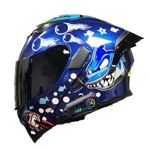 Klapphelm Mit Bluetooth, Modularer Helm ECE-Zertifizierter, Moped-Rollerhelm, Für Erwachsene, Männer, Frauen, Motorräder O,XX-Large Klapphelm Mit Bluetooth, Modularer Helm ECE-Zertifizierter, Moped-Rollerhelm, Für Erwachsene, Männer, Frauen, Motorräder O,XX-Large von Frcychri