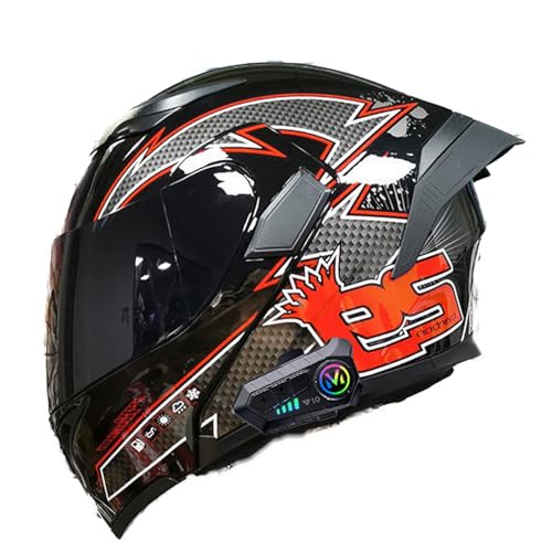 Klapphelm Mit Bluetooth, Modularer Helm ECE-Zertifizierter, Moped-Rollerhelm, Für Erwachsene, Männer, Frauen, Motorräder P,LLarge Klapphelm Mit Bluetooth, Modularer Helm ECE-Zertifizierter, Moped-Rollerhelm, Für Erwachsene, Männer, Frauen, Motorräder P,LLarge von Frcychri