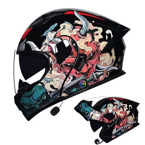 Klapphelm Mit Bluetooth Mit Integriertem Mikrofon, Modularer Integralhelm Mit Doppelvisier, ECE-Zertifizierter, Für Erwachsene, Männer, Frauen, Motorräder E,Large Klapphelm Mit Bluetooth Mit Integriertem Mikrofon, Modularer Integralhelm Mit Doppelvisier, ECE-Zertifizierter, Für Erwachsene, Männer, Frauen, Motorräder E,Large von Frcychri