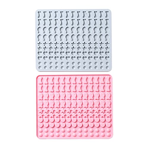 Mini Silikonform,2 Stück Silikon Backform Silikon Backmatte 5 Formen in 1 Backmatte Hundekekse für DIY Hundekekse und Leckerlis(Rosa, blau) von Frdelma