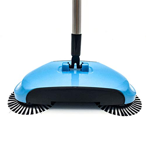 Frdun Home Sweeper Cleaner Machine Handgedr?ckter Kehrroboter, 180? drehbarer Reinigungsmopp Schnelltrocknender Mopp, Hand Push Sweeper Home Sweeping Staubsauger, (2 Tuch, Dunkelblau) von Frdun