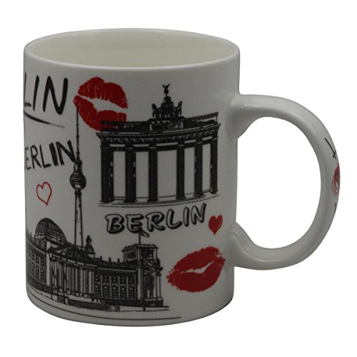 Freak Scene® Berlin Porzellan Tasse, Modell: Love Berlin weiß/rot/schwarz von Freak Scene