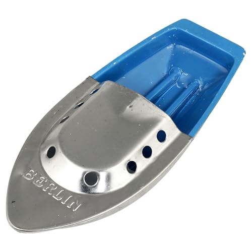 Freak Scene Blechspielzeug Kerzenboot Berlin Silber blau-hellblau Pop Pop Blech Boot Knatterboot von Freak Scene