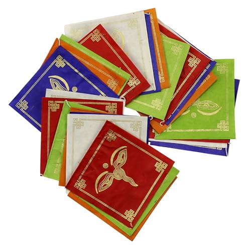 Freak Scene Gebetsflagge Buddha' s Augen Papier 11x11cm bunt Fahnenkette Girlande Chakrafarben von Freak Scene