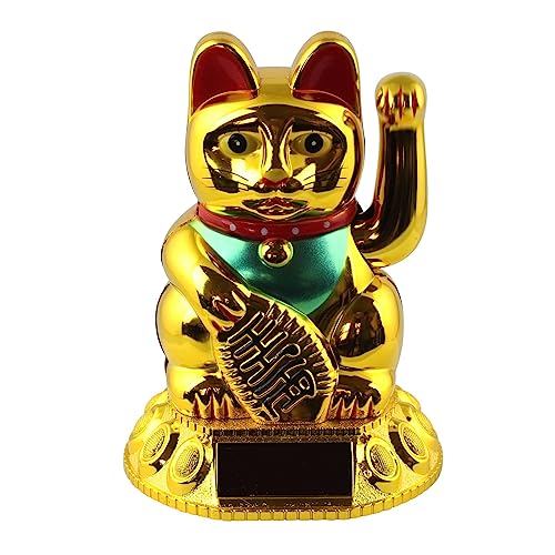 Freak Scene Glückskatze - Maneki-Neko - Winkekatze Solar - runder Sockel - 10,5 cm - Gold Freak Scene Glückskatze - Maneki-Neko - Winkekatze Solar - runder Sockel - 10,5 cm - Gold von Freak Scene