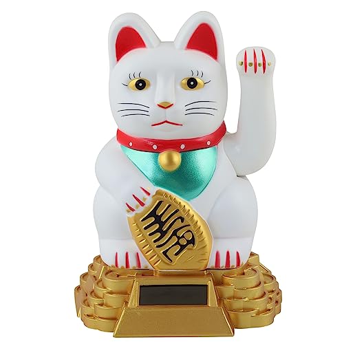 Superfreak Glückskatze - Maneki-Neko - Winkekatze Solar - runder Sockel - 15 cm - weiß Superfreak Glückskatze - Maneki-Neko - Winkekatze Solar - runder Sockel - 15 cm - weiß von Freak Scene