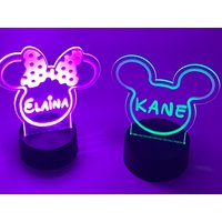 Hausgemachte Personalisierte Maus Kopf Led-Schild, Geschenke Für Kinder, Kid Home Decor, Nachtlicht Kinder von FreakofLaser