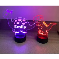 Kinder Personalisierte Dinosaurier Led-Nachtlicht Perfekte Geschenke Für Jungen Und Mädchen Custom Name Acryl Led von FreakofLaser