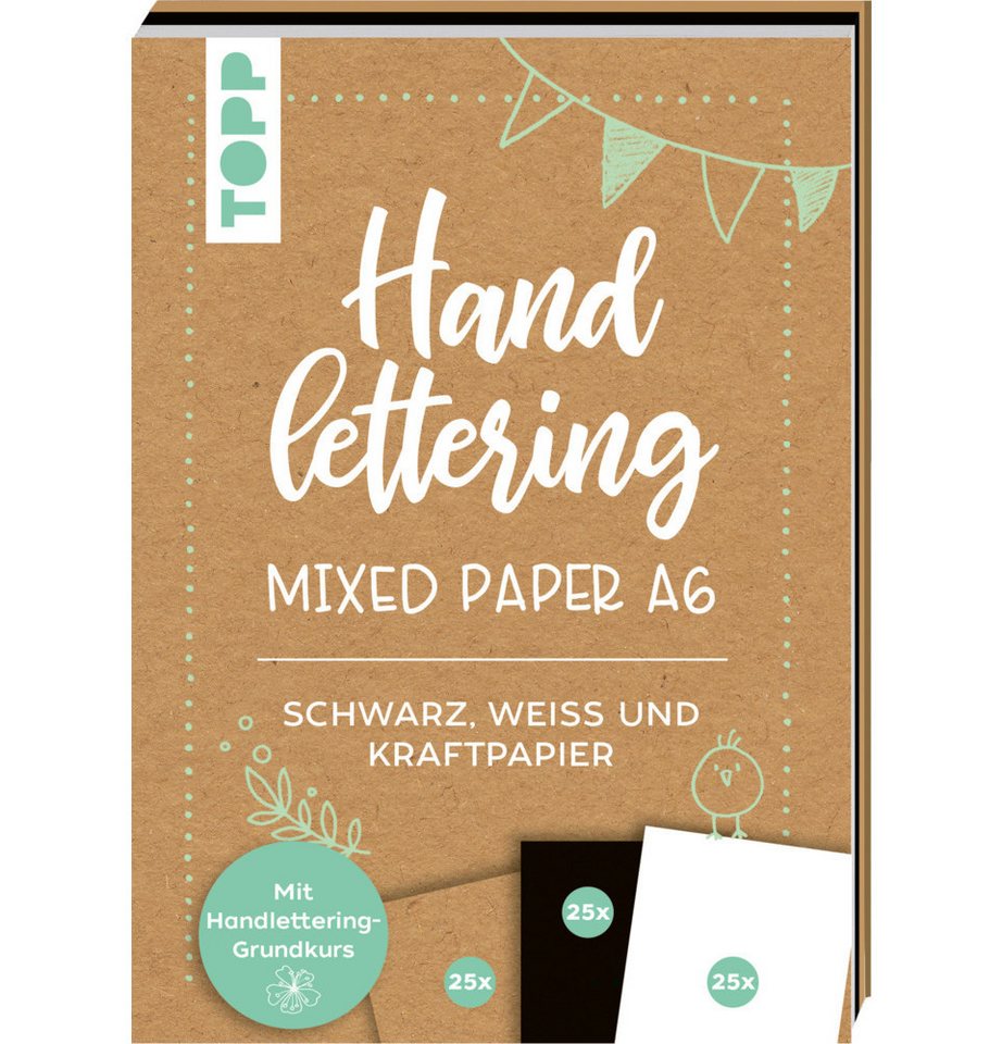 Frech Verlag Skizzenbuch Handlettering Mixed Paper Block - Schwarz, Weiß, Kraftpapier - A6 Frech Verlag Skizzenbuch Handlettering Mixed Paper Block - Schwarz, Weiß, Kraftpapier - A6 von Frech Verlag