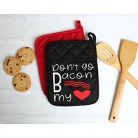 Don't Go Bacon My Heart | Lustige Phrase Gemüse Pun Song Lyric Topfhalter Einzigartiges Hot Pad Muttertagsgeschenk von FreckledRosesDesigns