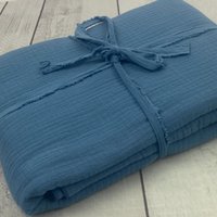 Musselindecke Xxl Indigo Blau Tripple Musselin Weiche Atmungsaktive Baumwolle Dünne Sommerdecke Überwurf Tuch Tagesdecke von FreddysHomeNo1