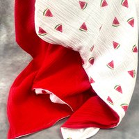 Musselindeckebaby Kinder Erwachsene Melone Wendedecke Kinderwagendecke Sommerdecke Überwurf von FreddysHomeNo1