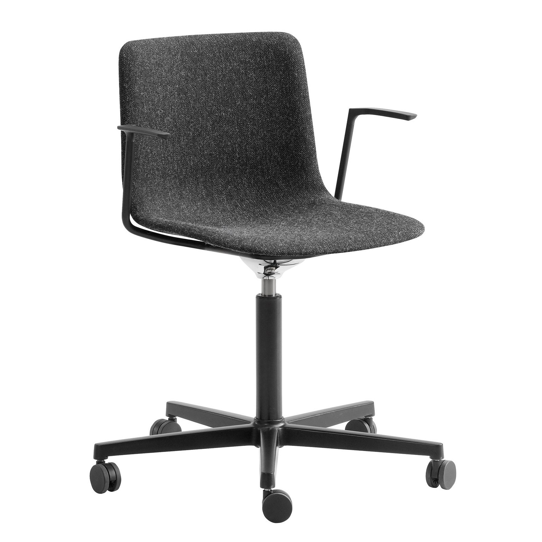 Fredericia - Pato Bürostuhl - schwarz/Stoff Kvadrat Hallingdal 65 180/Gestell Stahl schwarz/BxHxT 68,5x78-88x62cm von Fredericia