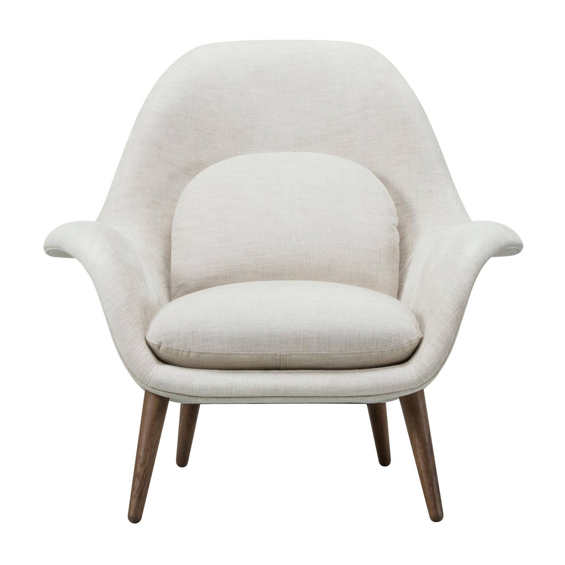 Fredericia - Swoon Sessel - sand/Stoff Kvadrat Maple 222/Füße Eiche geräuchert/BxHxT 90x83,5x88,5cm von Fredericia