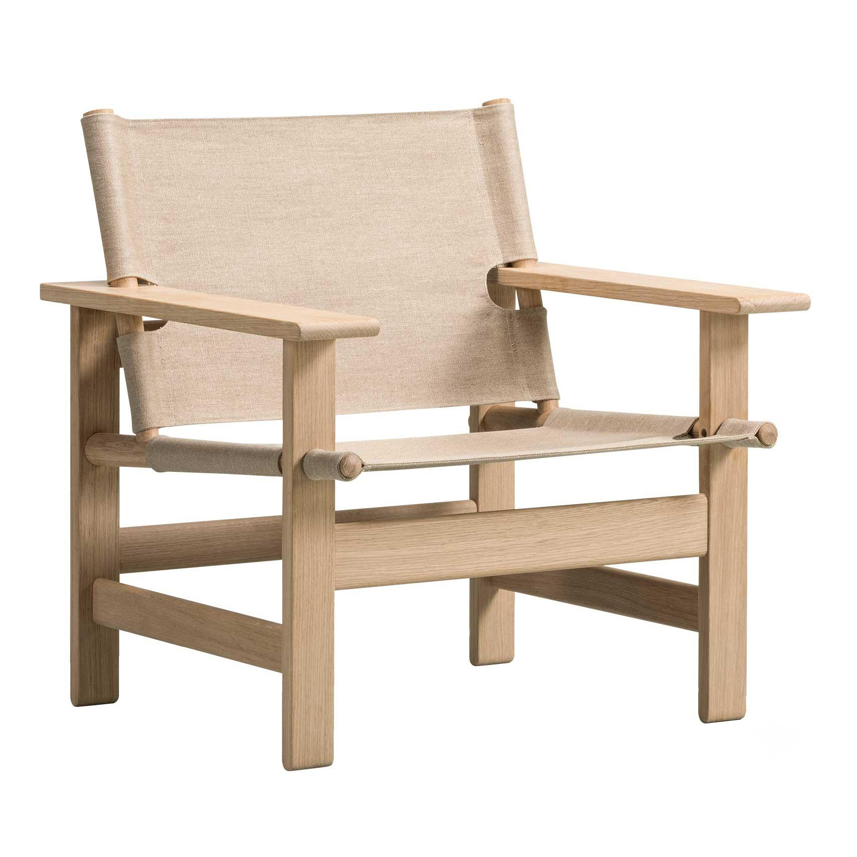 Fredericia - The Canvas Chair Sessel - natur, eiche/geseift/Stoff Canvas Natur/BxHxT 74x76x65,5cm von Fredericia