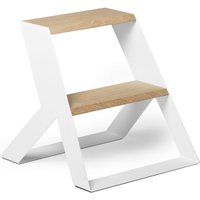 Frederik Roijé - Split Step Trittleiter, Eiche massiv / weiß von Frederik Roijé