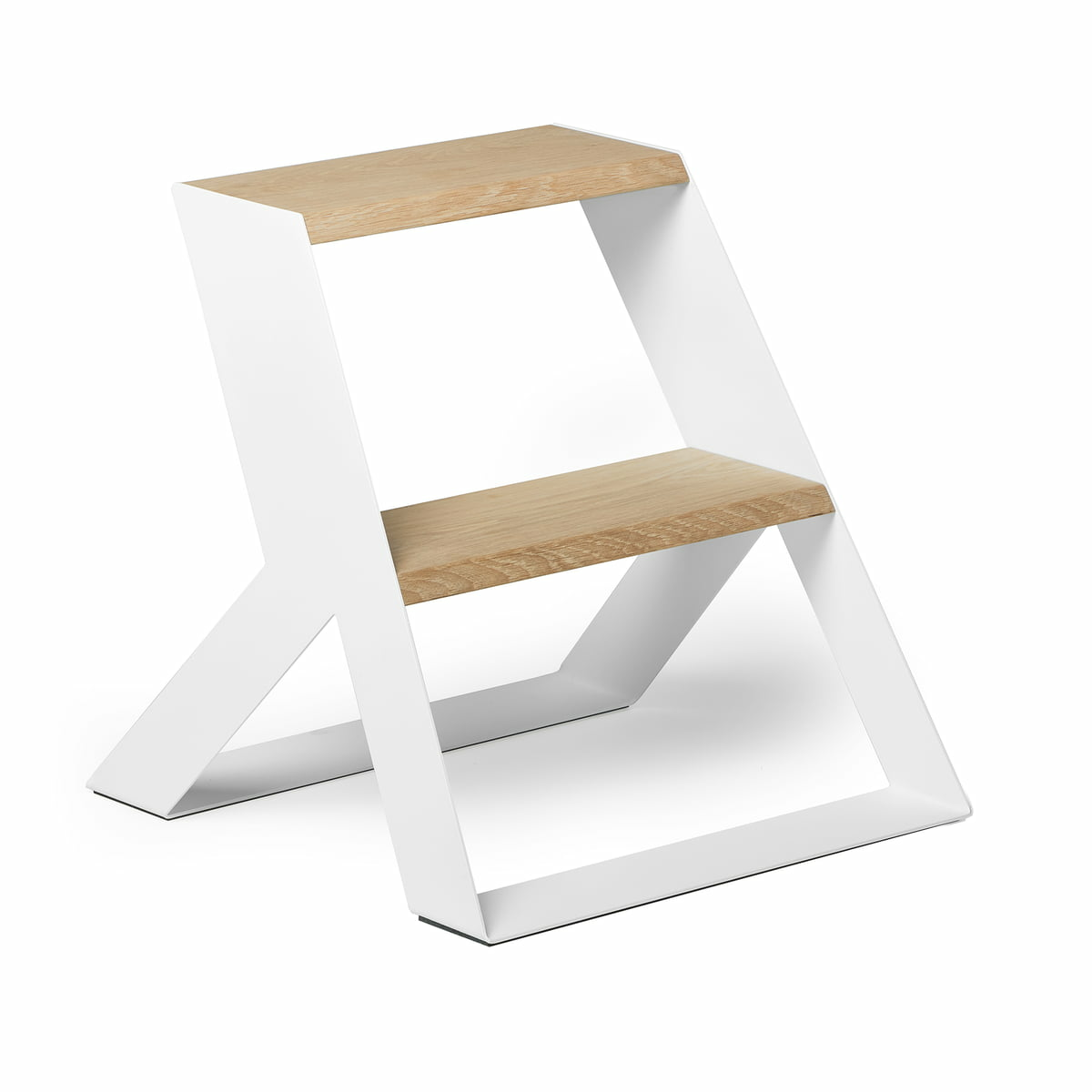Frederik Roijé Split Step Trittleiter Tritt Hocker Fußhocker Eiche Massiv Weiß B-Ware von Frederik Roijé