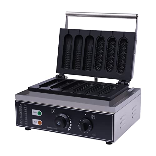 1500W Waffeleisen grill mit Antihaftbeschichtung, 50-300 ℃ Temperaturregelung Waffeleisen Edelstahl Waffeln Am Stiel Waffelsticks Corn Dogs Hotdog Waffelautomat von Frederimo