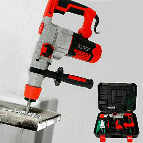 Frederimo Bohrhammer, Professional Bohrhammer, 2200W Bohrmaschine Bohrhammer Elektrischer Hammer Schlagbohrer Mit Koffer, 50 Hz 0-930 U/min Abbruchhammer von Frederimo