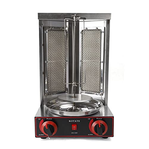 Edelstahl Gas Dönergrill, 3000W Elektro Döner Kebab Maschine Gas Kebap Grill Gyrosgrill Tischgrill Döner for Küche BBQ von Frederimo