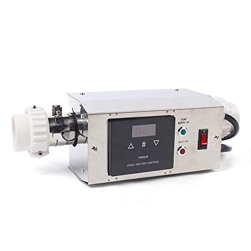 Frederimo Poolheizung Heater, 3KW Elektrisch Schwimmbadheizung Poolheizung Thermostat Wärmetauscher für Schwimmbäder,Hydrotherapie Pools,SPA,Bath von Frederimo