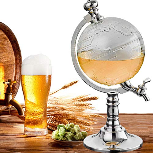 Whisky Karaffe Globus für Alkohol, Whiskey Decanter Bar Set, 1.5L Weinspender Whisky Bier Spender Globus Likör Getränkespender Mit Zapfhahn von Frederimo