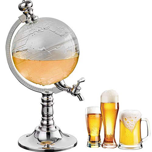 Whisky Karaffe Globus für Alkohol, Whiskey Decanter Bar Set, 1.5L Weinspender Whisky Bier Spender Globus Likör Getränkespender Mit Zapfhahn von Frederimo