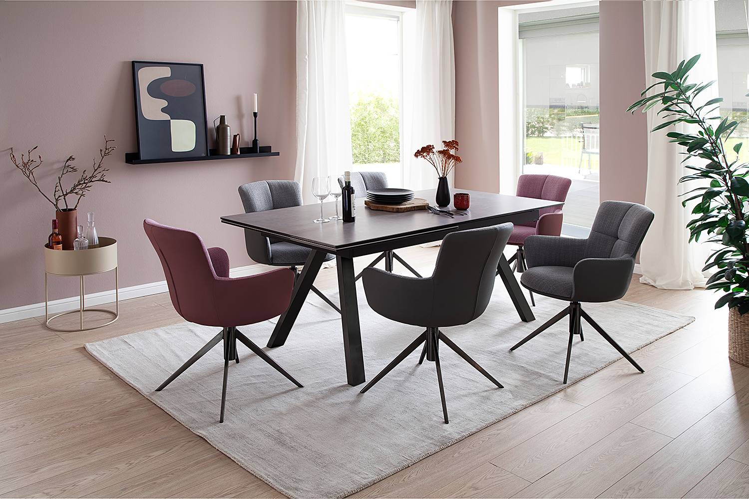 home24 Drehbarer Armlehnenstuhl Cervina 2er-Set 60 x 87 x 64cm Rot/Rotbraun home24 Drehbarer Armlehnenstuhl Cervina 2er-Set 60 x 87 x 64cm Rot/Rotbraun von home24