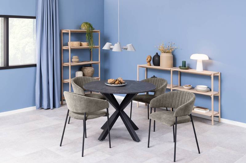 home24 Armlehnenstuhl Origlio 2er-Set 55 x 78 x 54cm Grau von home24